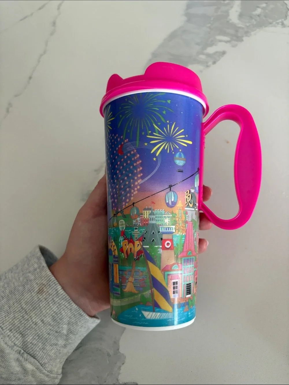 Disney Pink Handle Character Travel Tumbler